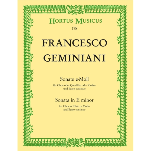 Geminiani F. - Sonata in E minor.