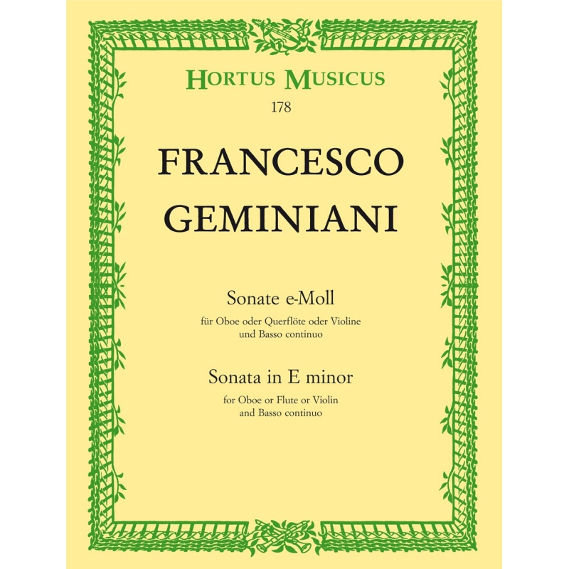 Geminiani F. - Sonata in E minor.
