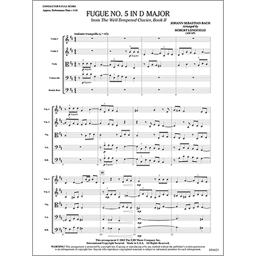 Bach, J.S - Fugue No. 5 in...