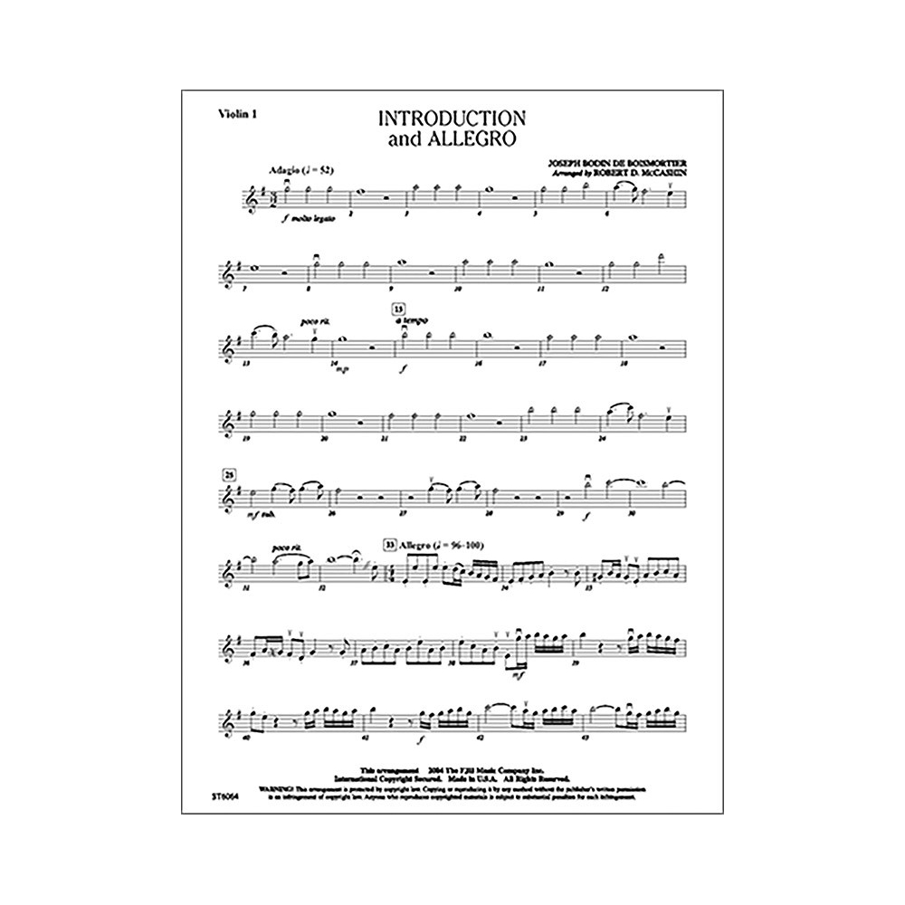 Joseph Bodin de Boismortier - Introduction And Allegro