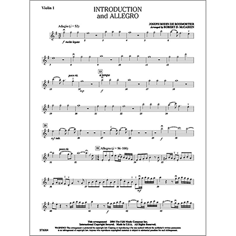 Joseph Bodin de Boismortier - Introduction And Allegro
