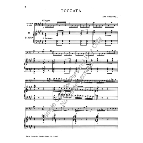 Three Pieces for Double Bass - Carroll, Ida