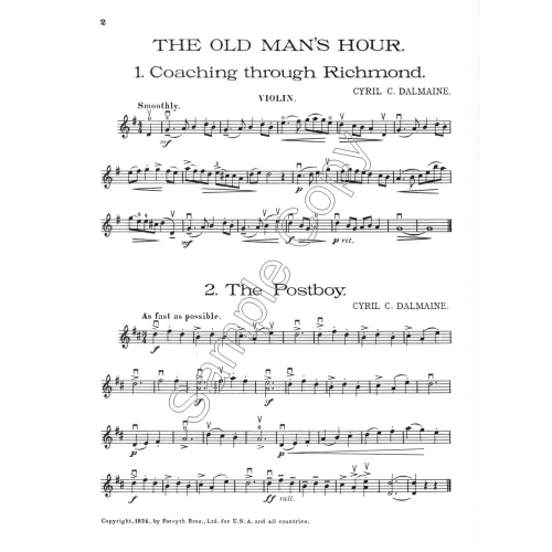 The Old Man's Hour - Dalmaine, Cyril - Violin and Piano