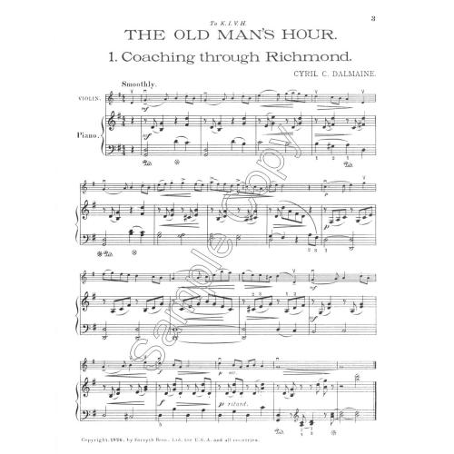 The Old Man's Hour - Dalmaine, Cyril - Violin and Piano