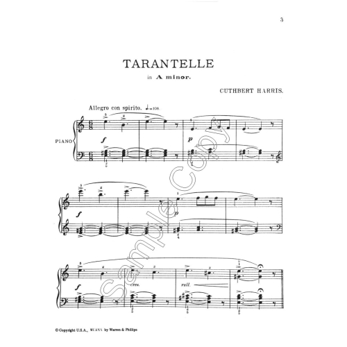 Tarantelle in A minor - Harris, Cuthbert - Piano Solo