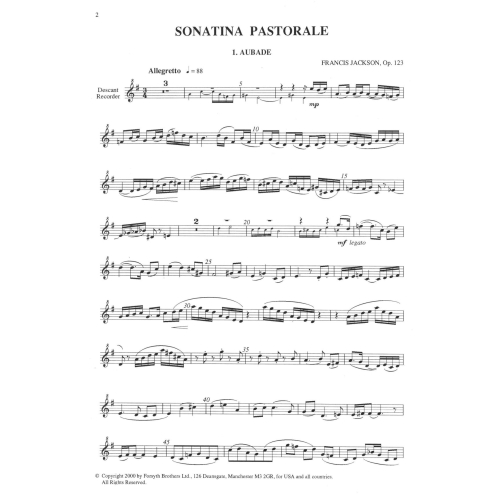 Sonatina Pastorale Op.123 - Jackson, Francis