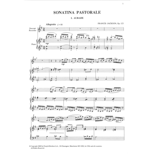 Sonatina Pastorale Op.123 - Jackson, Francis