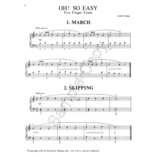 Oh! So Easy - King, Janet  - Piano Solo