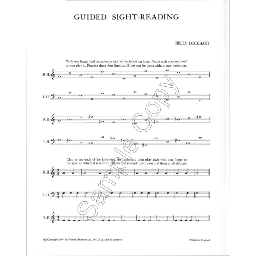 Guided Sight Reading Book 1 - Lockhart, Helen