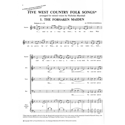Marshall, Nicholas - Five West Country Folk Tunes