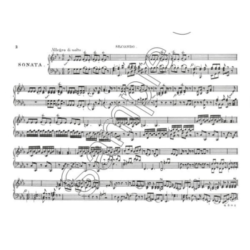 Sonata in E flat - Mozart, Wolfgang Amadeus - Piano Duet - Reduction of String Quartet K614