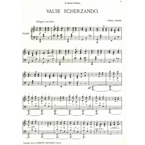 Valse Scherzando - Scott, Cyril - Piano Solo