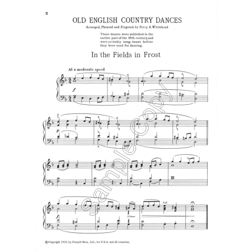 Old English Country Dances - Whitehead, Percy - Piano Solo