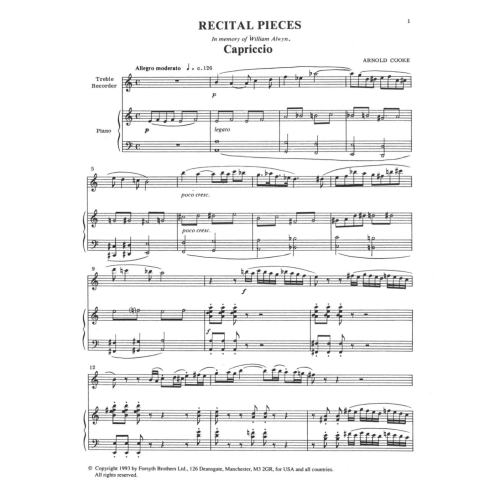 Recital Pieces for Treble Recorder Vol.1 - Various