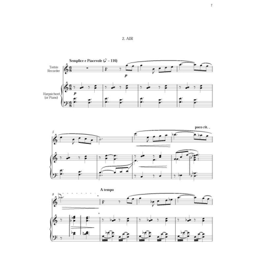 Miniature Suite for Treble Recorder and Harpsichord (or Piano) - David Lord