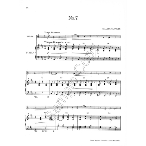 Seven Beginner Pieces for Violin - Heller Nicholls