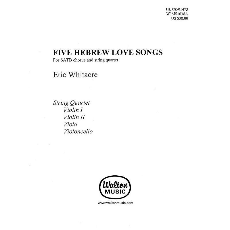 Whitacre, Eric - Five Hebrew Love Songs