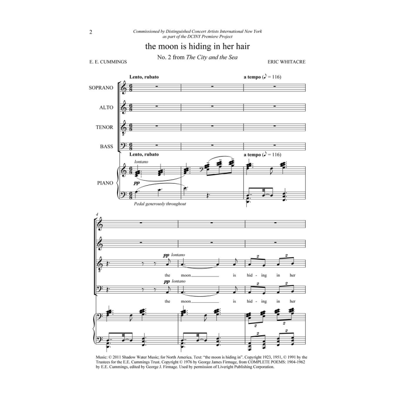 Whitacre, Eric - The moon is hiding in her hair