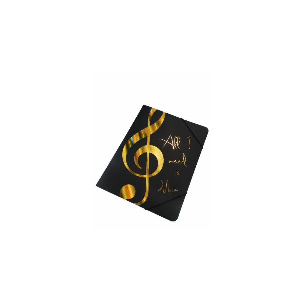 Elastic folder ''All I need is Music'' golden