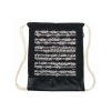 Drawstring bag notelines black canvas