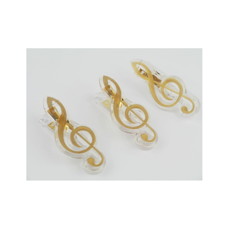 Clip g-clef golden 7cm