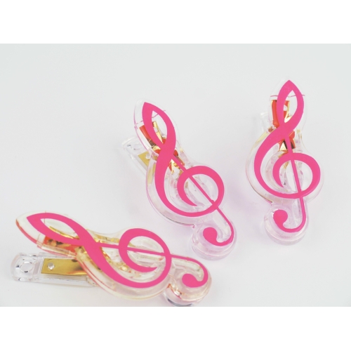 Clip g-clef pink 7cm