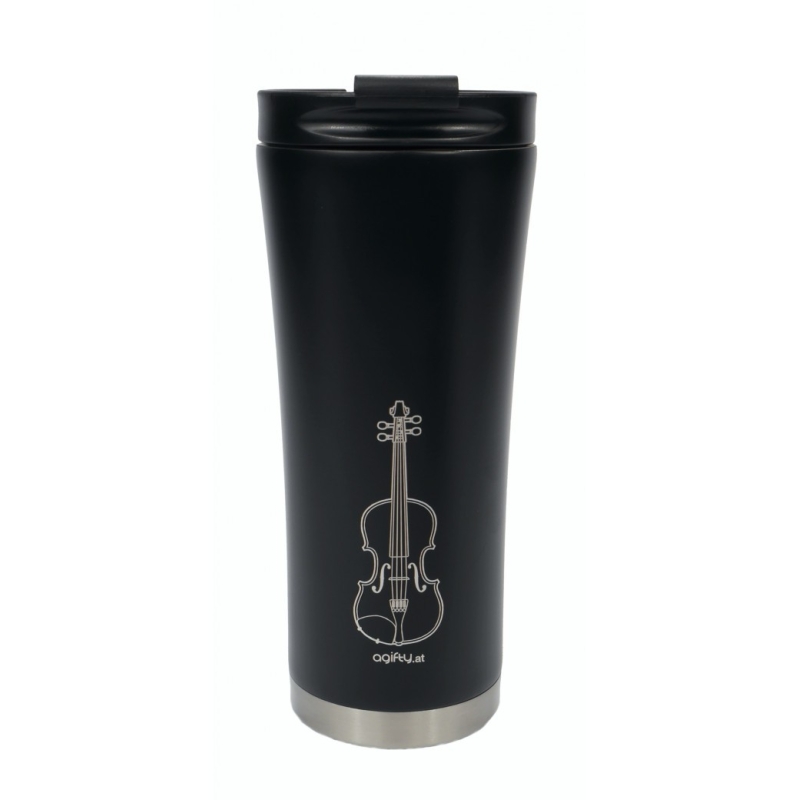 Coffee-to-go thermo mug: violin
