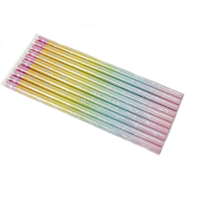 Pencil g-clef colourful/silver 10 pcs