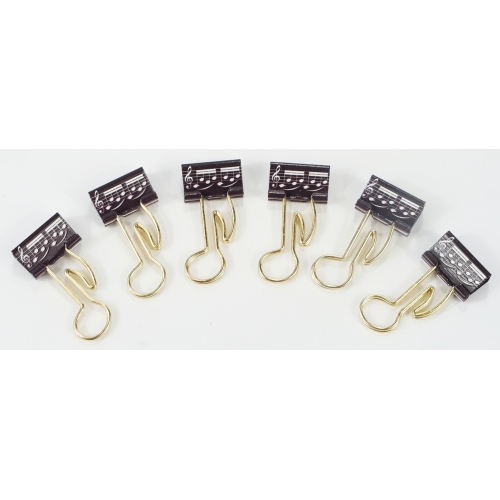 Binder Clip quaver gold 6 pcs
