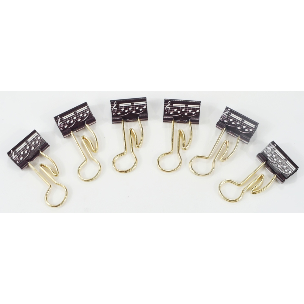Binder Clip quaver gold 6 pcs