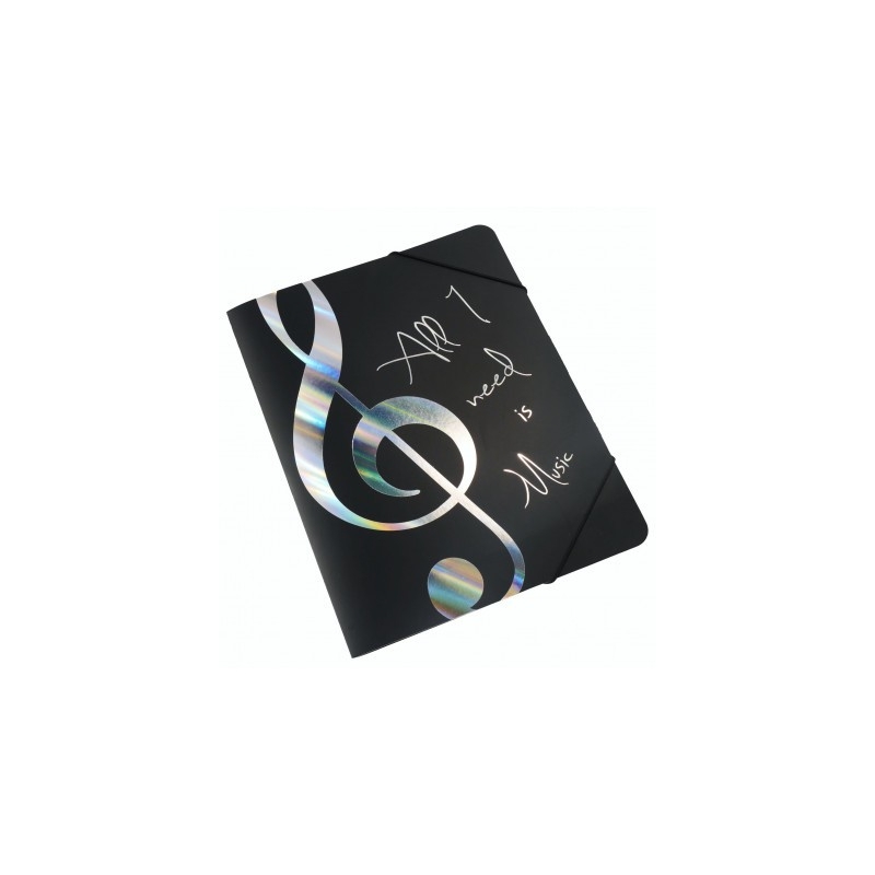 Elastic folder ''All I need is Music'' silver