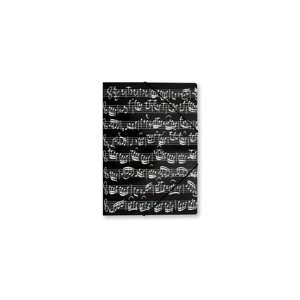 File with elastic band Sheet music black