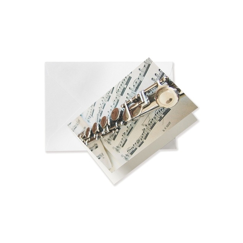 Greeting card Flute/Sheet music A6