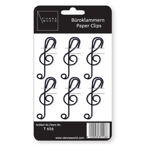 Paper clips G-clef black (6...