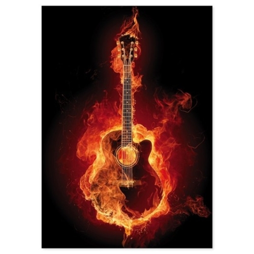 Postcard Fire Guitar (10 pcs)
