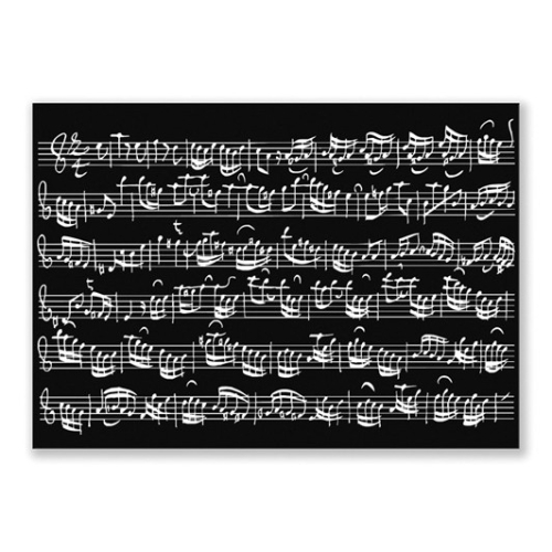 Postcard Sheet music black...