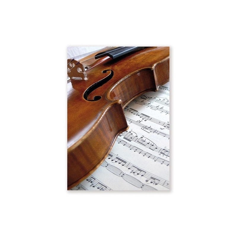 Postcard Violin/Sheet music (1 card)