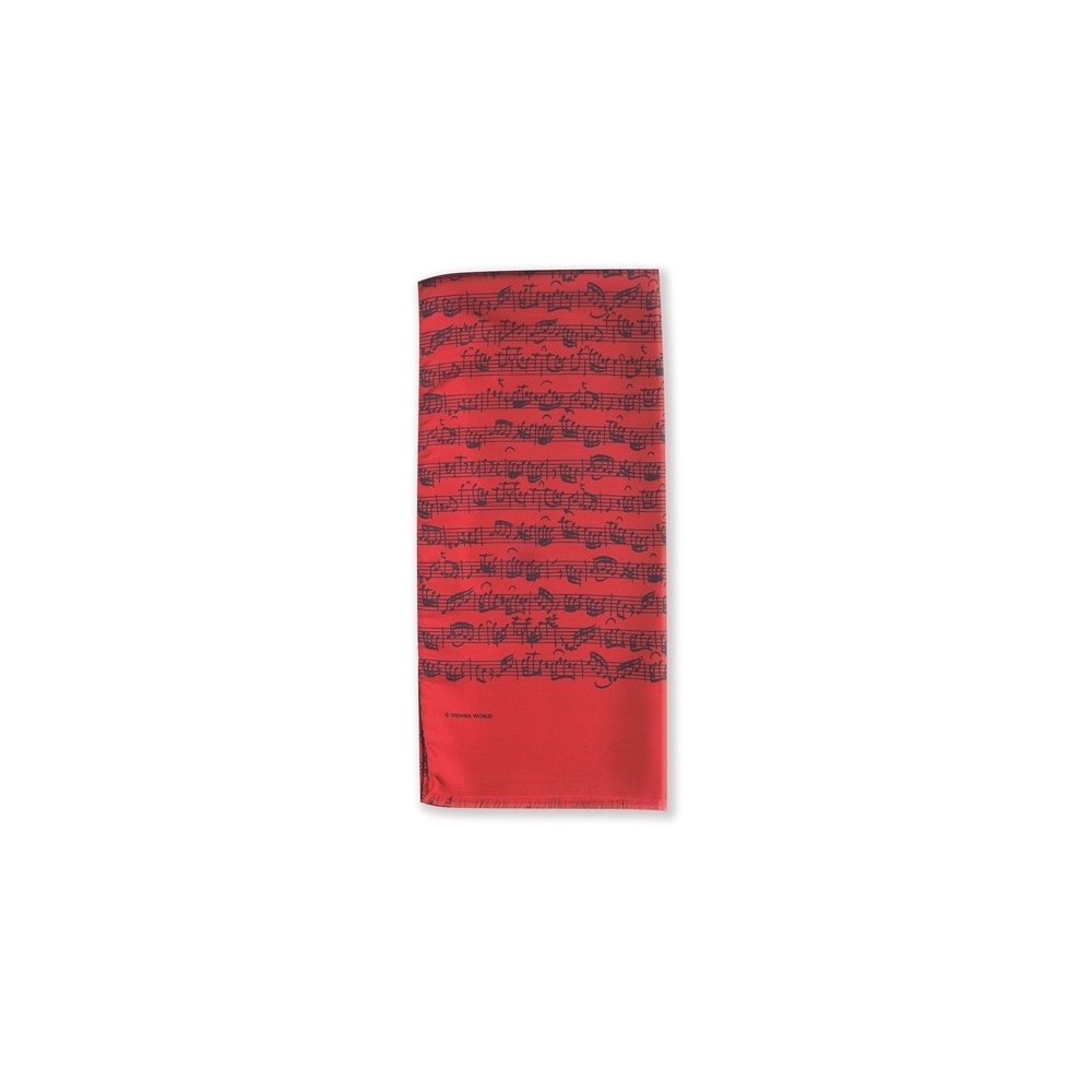 Silk scarf Sheet music red