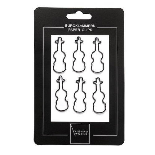 Paper clips Violin black (6 Pcs)