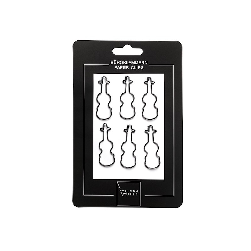 Paper clips Violin black (6 Pcs)