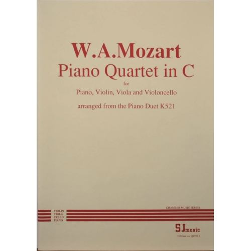 Mozart: Piano Quartet in C, arr. from duet K521