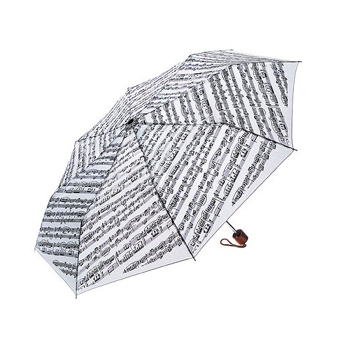 Mini Travel Umbrella: Sheet Music (White)