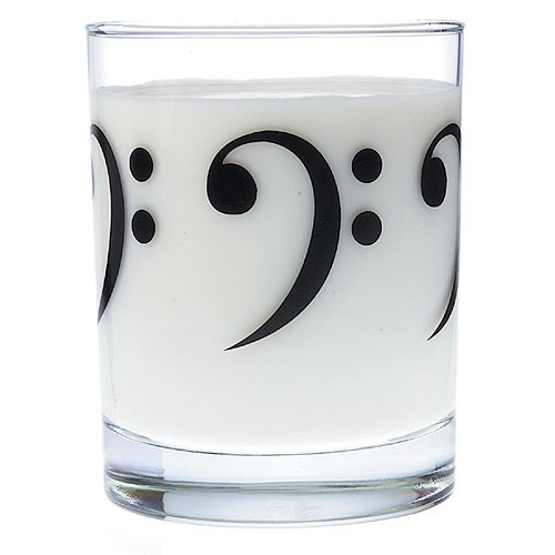 Clear Glass Tumbler: Bass Clef