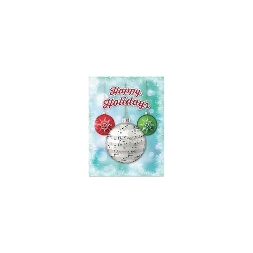 Holiday Card Musical Blue With Bulbs 8/Box