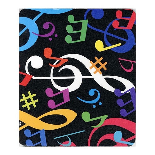 Mouse Mat: Multicolour Musical Notes