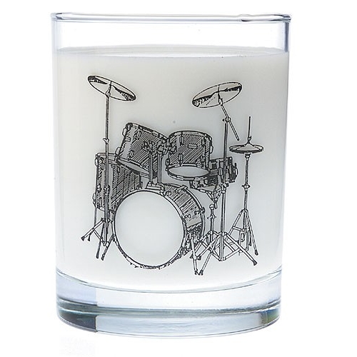 Clear Glass Tumbler: Drum Set