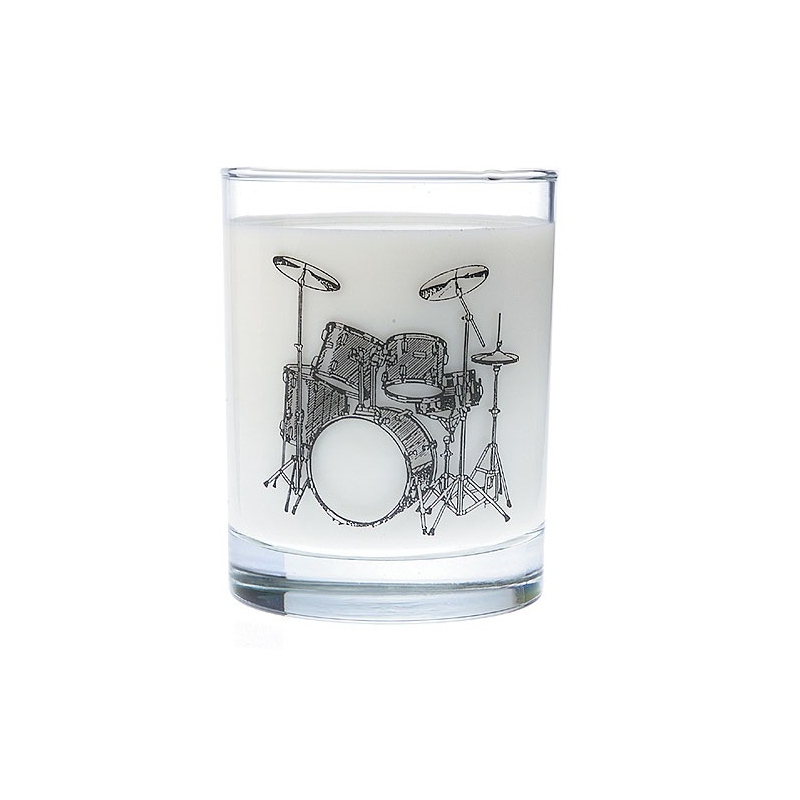 Clear Glass Tumbler: Drum Set