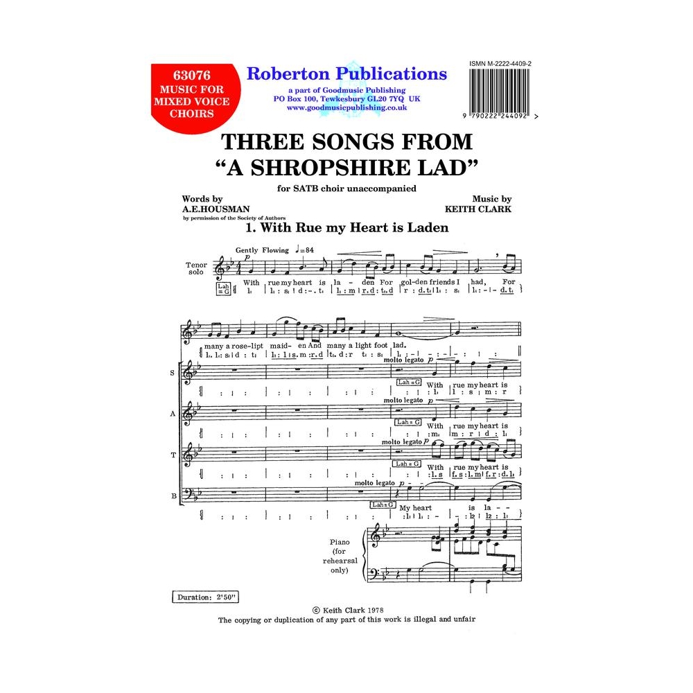 Clark, Keith - Three Songs from A Shropshire Lad