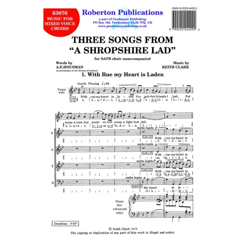 Clark, Keith - Three Songs from A Shropshire Lad