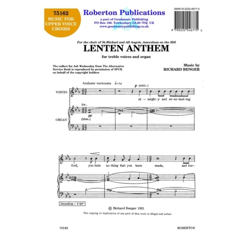 Benger - Lenten Anthem